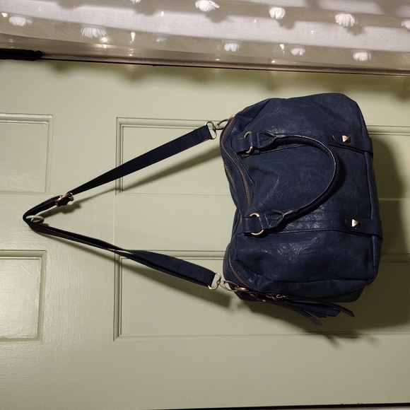 Target Handbags - Women's dbl zip navy blue purse duffle handbag shoulder bag
